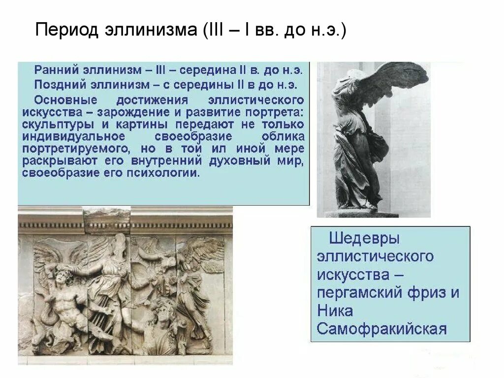 Эллинистический период древней Греции. Ранний период эллинизма. Скульптура эпохи эллинизма. Периодизация эллинизма.