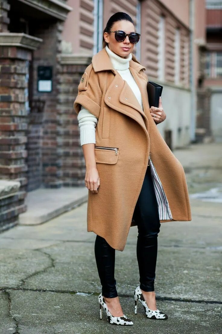 Короткое пальто женское с чем носить