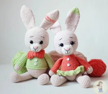 Игрушки связанные крючком заяц