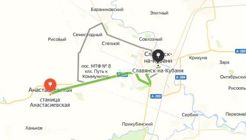 Анастасиевская краснодарский край на карте