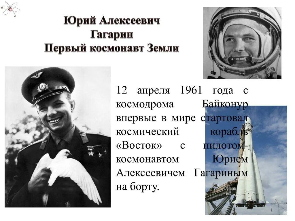 Кто был первым космонавтом в мире. Портрет первого Космонавта земли Юрия Алексеевича Гагарина.