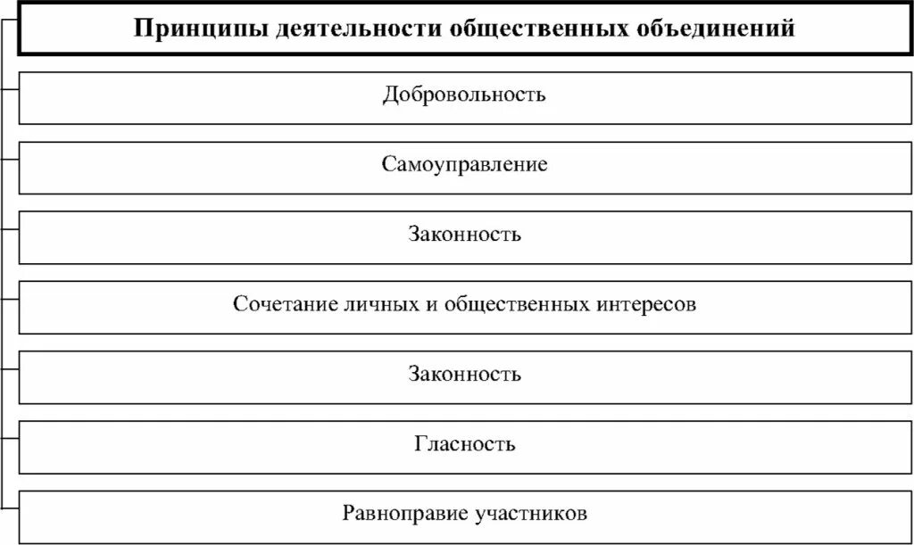 Публичная деятельность в рф. Принципы деятельности общественных объединений. Принципы деятельности общественных объединений в РФ. Принцип добровольности общественных объединений. Принцип единства государственной власти.