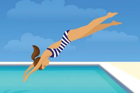 She is diving