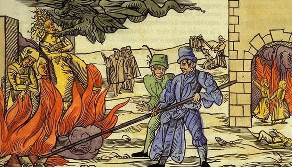 Наказание 4 буквы. Сожжение ведьм в Германии гравюра 16 век. Инквизиция охота на ведьм. Охота на ведьм в средние века в Европе. Святая инквизиция 15 век.
