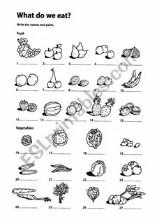 Fruit and vegetables vocabulary