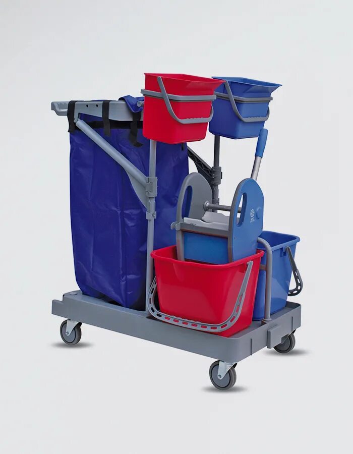 тележка двухведерная с отжимом 2*20 л. оборудование для уборки помещений. с держателем под мешок + корзина. магазины уборочного инвентаря. магазины уборочного инвентаря.