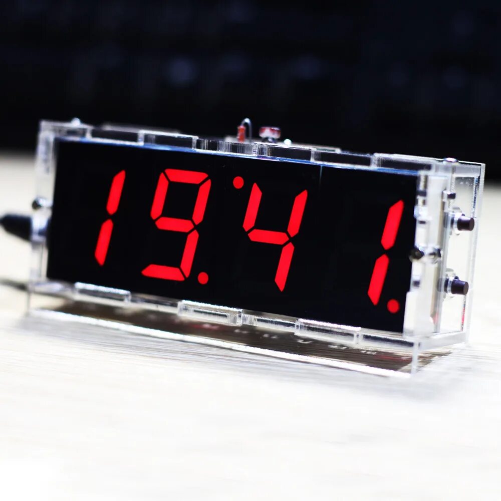 Когда появились электронные часы. Compact 4-digit diy digital led clock kit. часы digital clock 200730138828.4. цифровой термометр вольтметр - часы в трактор. diy kit часы.
