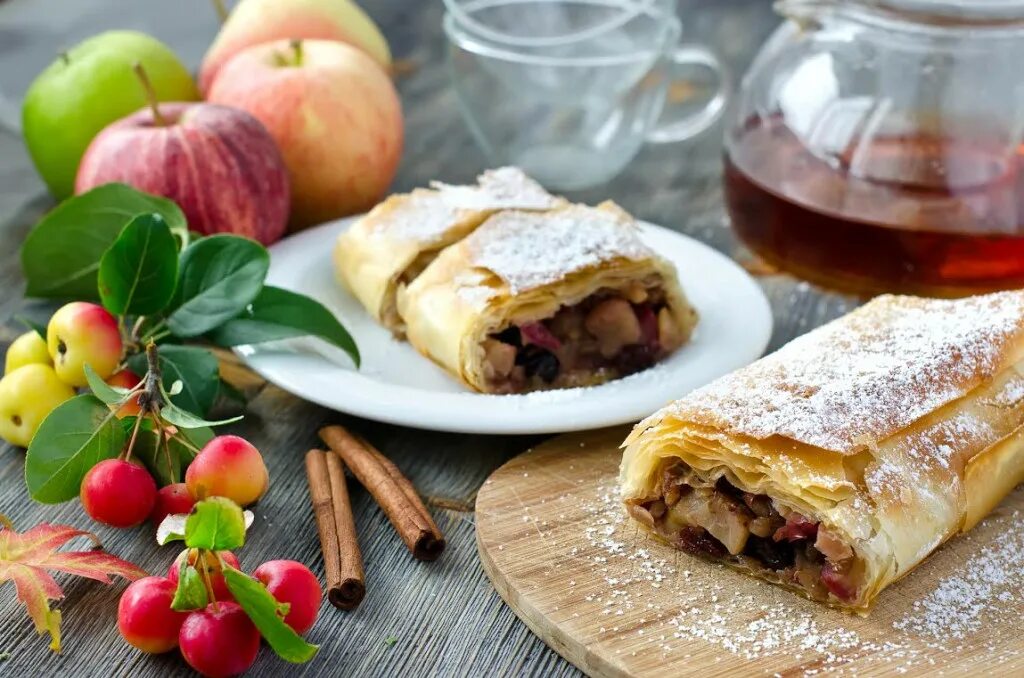 Рецепт штруделя с яблоками