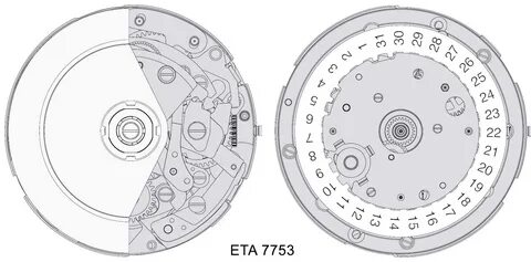 Caliber 7753 2025, ETA Valjoux Caliber 7753 Watch Movement 2025.