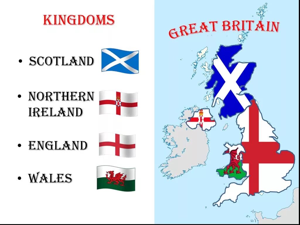 Англия страна часть великобритании и северной ирландии. Карта Великобритании 4 части. 4 Страны Великобритании на английском языке. Англия Шотландия Уэльс и Северная Ирландия. Карта Великобритании для детей.
