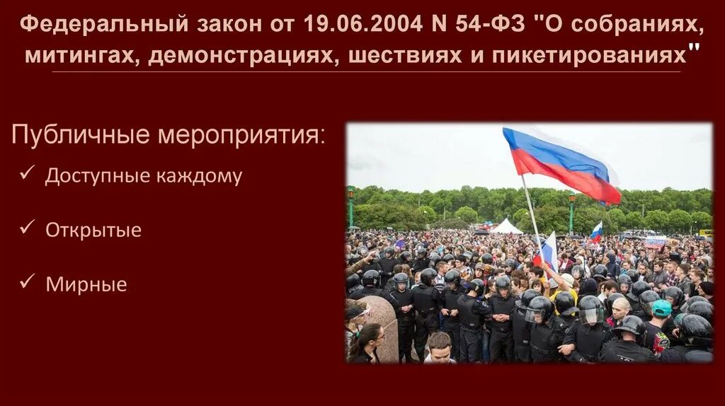 Примеры участия в митингах и демонстрациях