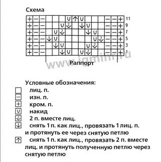 Ажурные носочки схема с описанием