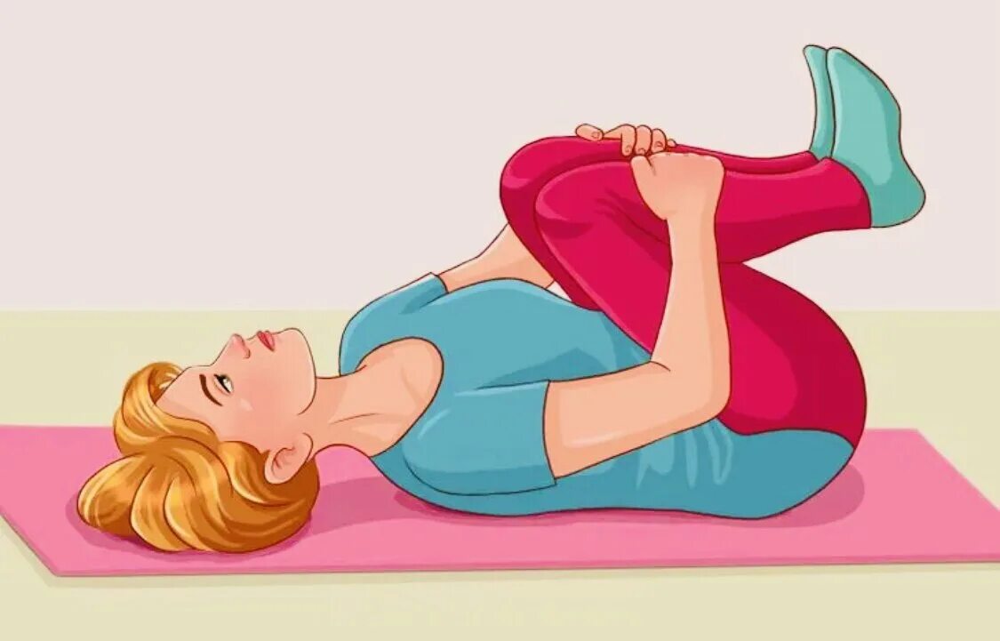 Удивительно приятное занятие лежать. Упражнение колени к груди. Гимнастика лежа на спине. Упражнения лежа. Упражнение подтягивание лежа на спине.
