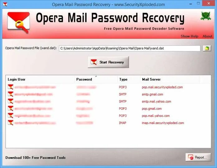 Email password recovery