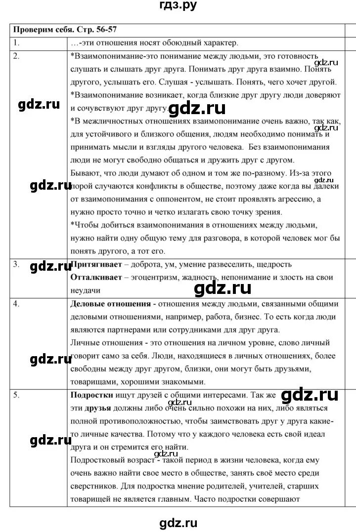 Обществознание 6 класс стр 168 -171 проверь себя. Решебник 2017 год