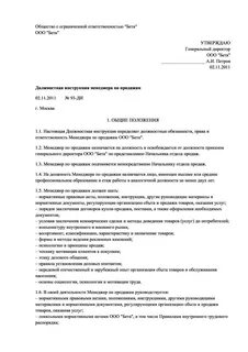 Должностная инструкция выполняет задачи