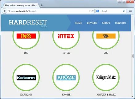 Hardreset info