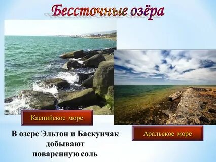 Как правило бессточные озера являются солеными