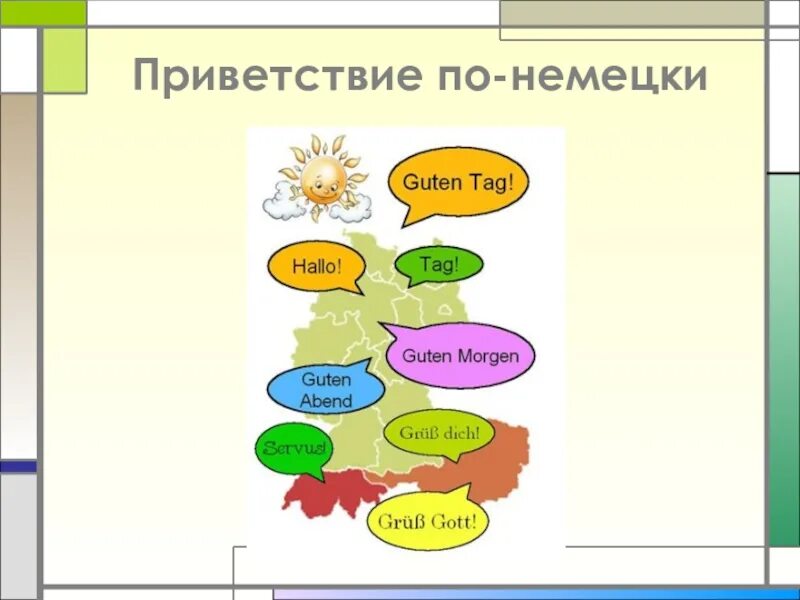 Немецкий язык разработка уроков. Приветствие на немецком языке. Приветствие по немецки. Приветствия и прощания на немецком. Слова приветствия на немецком.