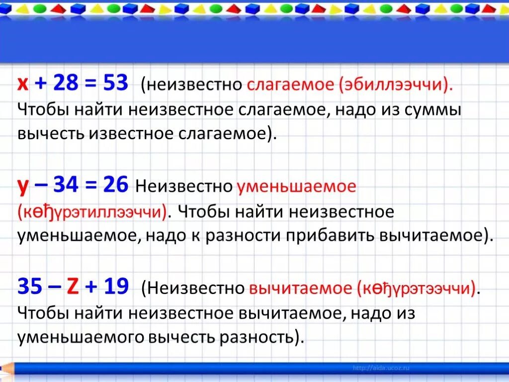 Определить сумму слагаемых. Правила как найти неизвестное. Как найти неизвестноеслогаемое. Правила как найти неизвестное слагаемое. Нахождение неизвестного сл.