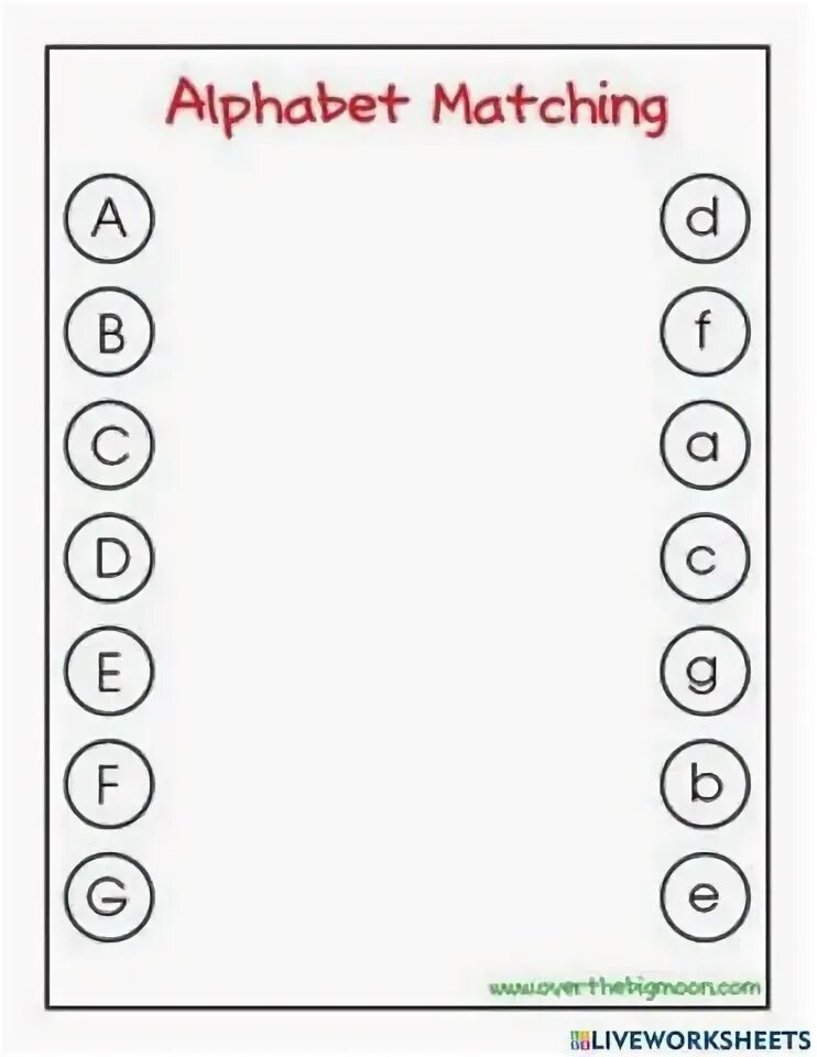 Match the subject. Alphabet Worksheets matching. Alphabet matching for Kids. Letter matching Worksheets. Alphabet a-h Worksheets for Kids.