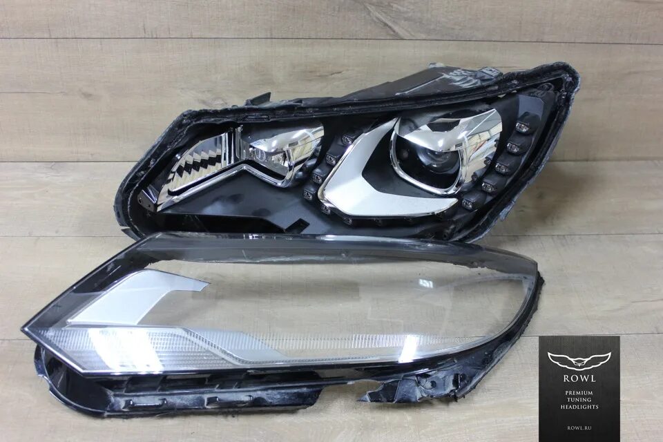 Как разобрать фару тигуан Volkswagen Tiguan 2007-2011 ремонт адаптивной ксеноновой фары с заменой стекла -