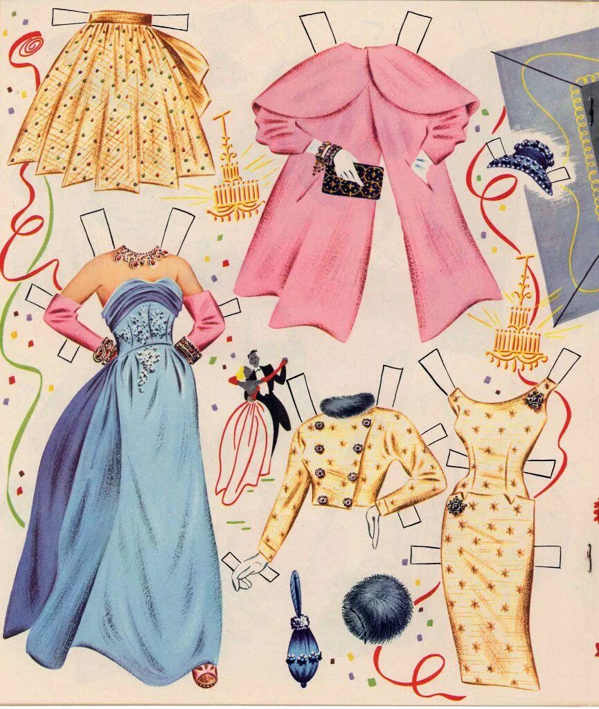 Бумажные куклы. Винтажная бумажная кукла. Идеи одежды для бумажной куклы. Наряды для бумажных кукол. Бумажные куклы.