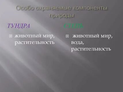 Компоненты степи