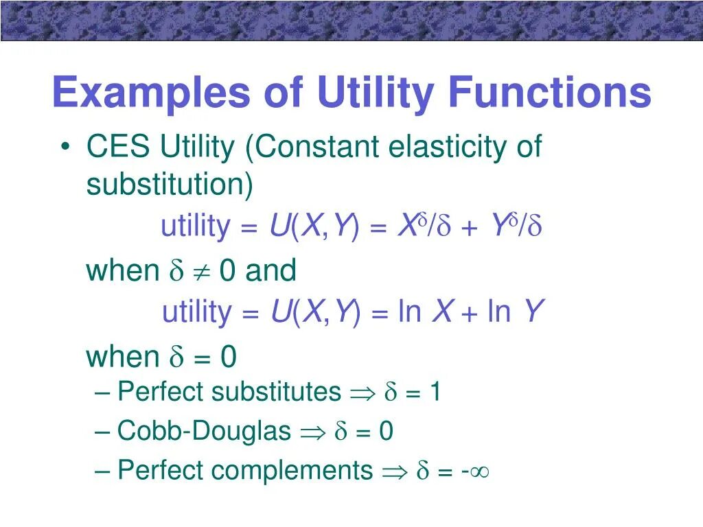 Perfect substitutes Utility function. Utility examples. Perfect complements Utility.