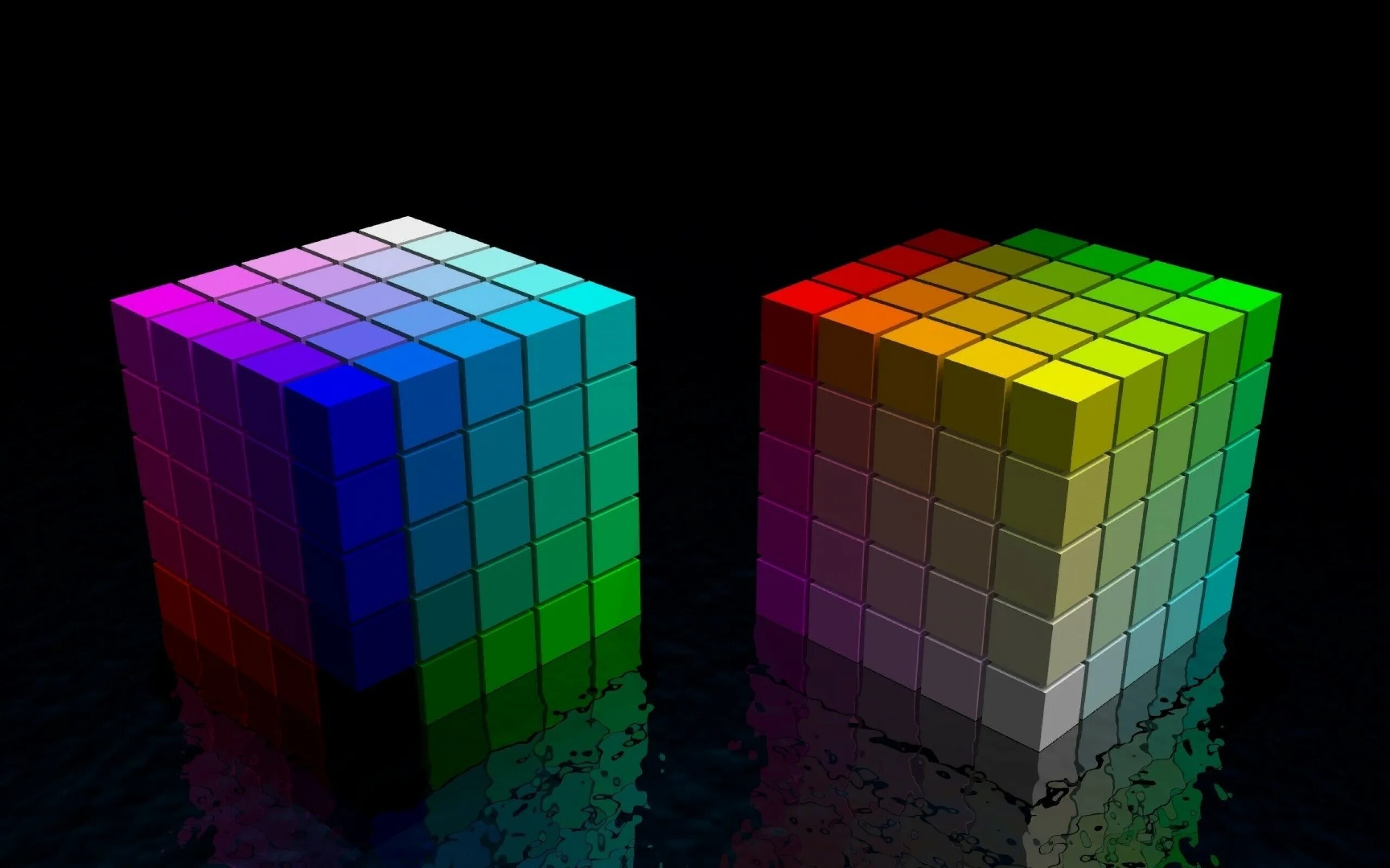 Кубик Рубика 3д. Разноцветные кубики. Радужный куб. Красивый разноцветный куб.