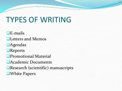 Types of writing