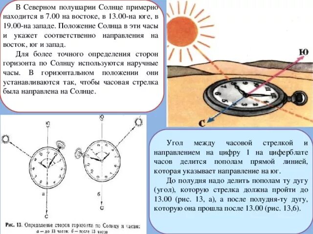 Ориентирование по часам. Ориентирование по солнцу и часам. Ориентирование по стрелкам часов. Ориентирование по наручным часам. Суток с 18 00