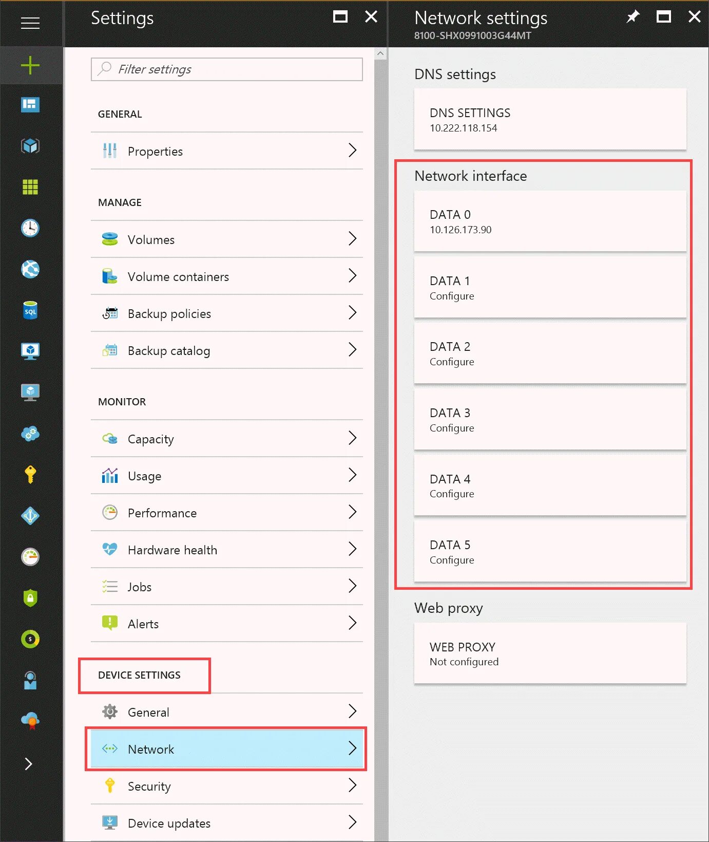 Network settings