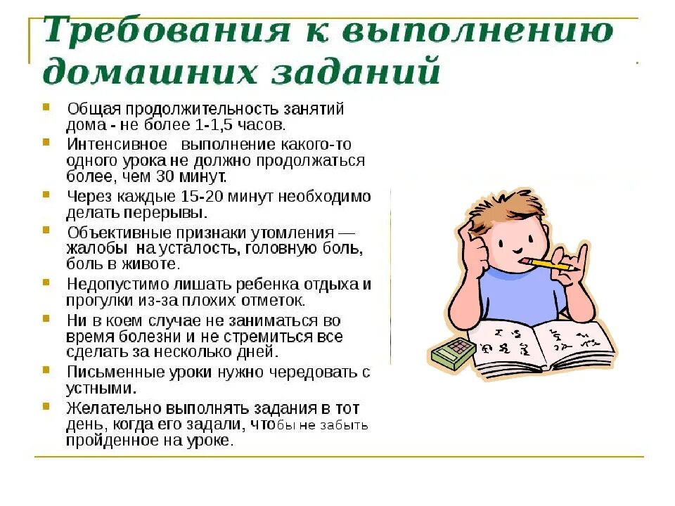 Частота выполнения домашнего задания. Памятка выполнения домашнего задания. Памятка по выполнению домашних заданий. Рекомендации по выполнению домашнего задания в начальной школе. Правило выполнения домашнего задания.