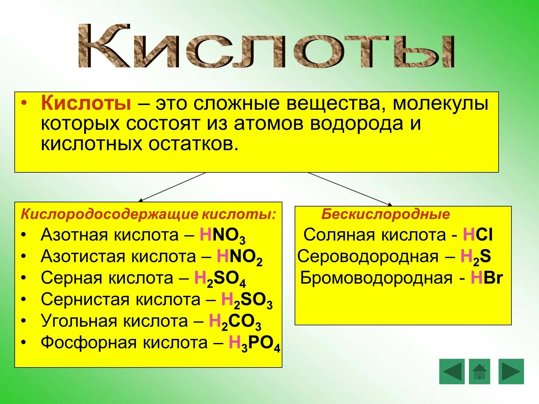 Определение кислоты в химии 8 класс. Кислоты определение химия. Кислоты определение 8 класс. Химия 8 класс определить кислоту.