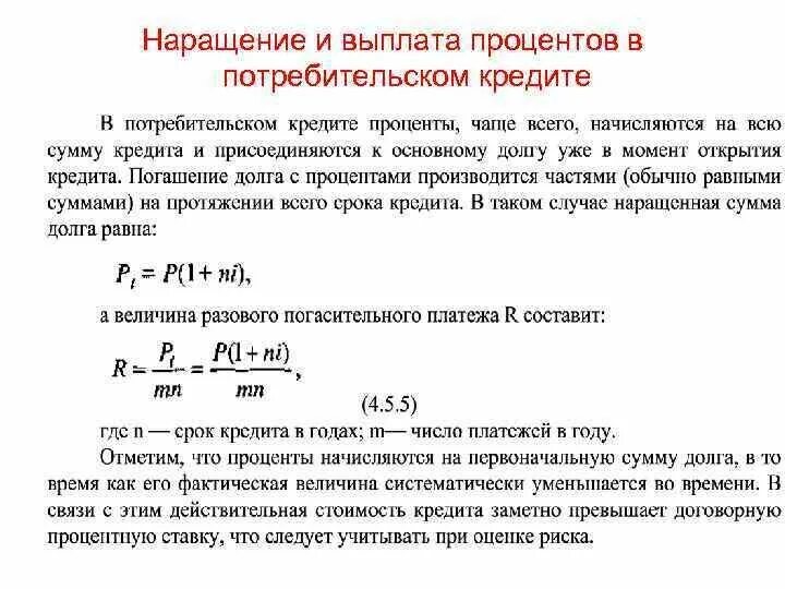 Возмещение процентов по кредиту