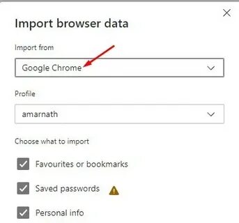 Импорт google chrome