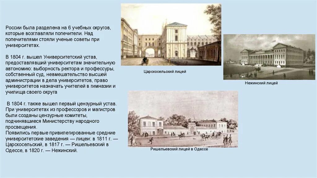 6 Учебных округов 19 века. Университеты 19 века в России. Университеты в 19 веке в России. Университеты при Александре 1. Кто был первым попечителем оренбургского учебного