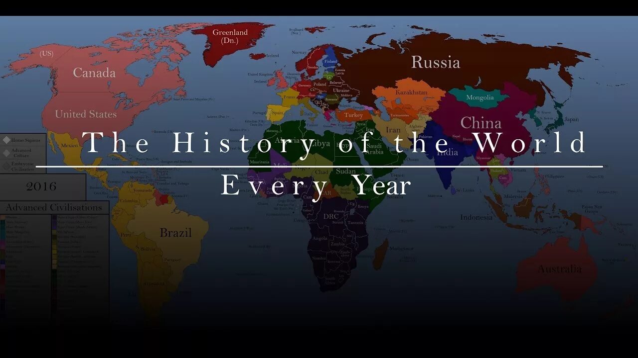 World History. History in the World. The History Map.