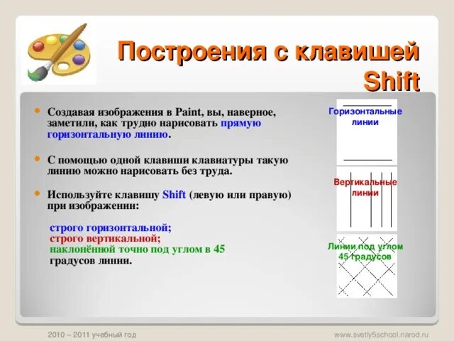 Какую клавишу нужно удерживать в нажатом состоянии. Построения с помощью клавиши Shift. Создание рисунка. Как построить линию в Paint. С помощью какой клавиши можно нарисовать вертикальную линию. Как в паинте нарисовать прямую вертикальную линию.