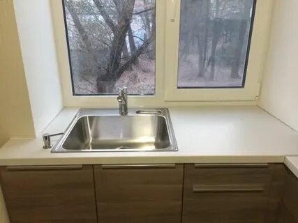 Раковина подоконник в кухне