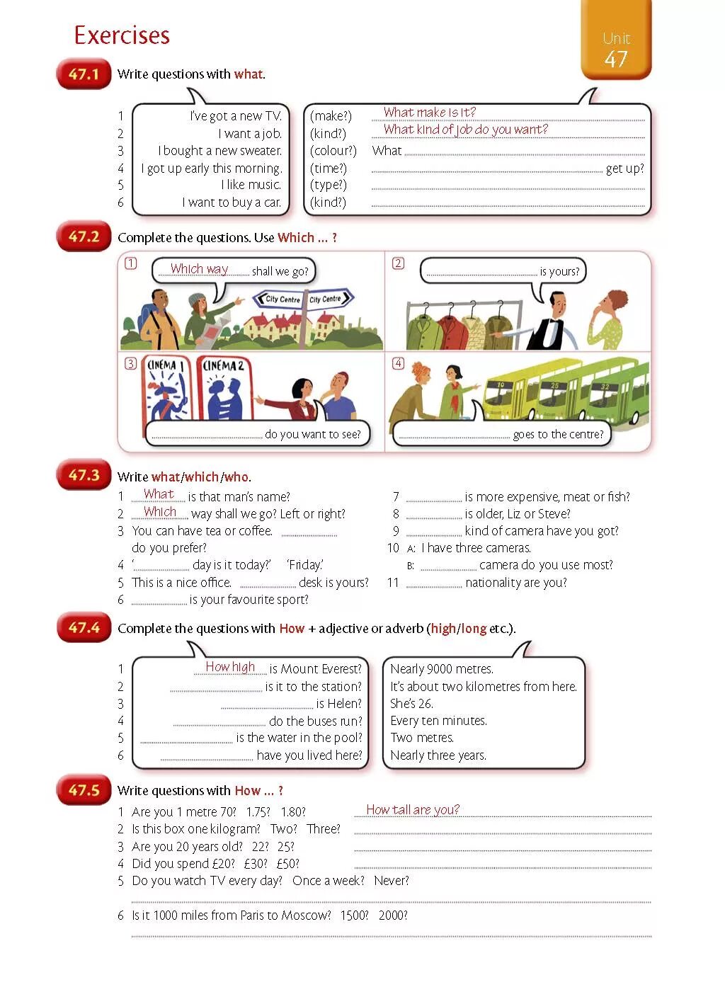 Exercises unit 4. Exercises Unit 47 ответы. Unit 47 exercises 47.1 ответы. Unit 44 exercises 44.1 ответы. Which what exercises.