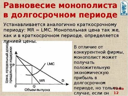 Виды фирм при монополии
