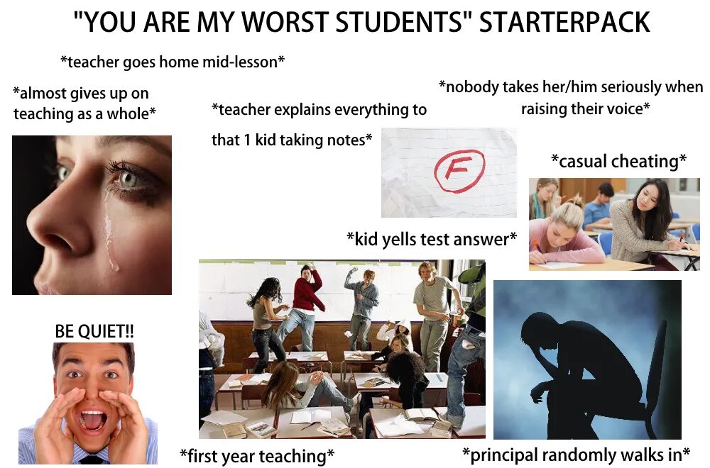 Are bad students. Quite Kid meme. Quiet Kids Starter Pack. Quiet Kid meme. Мем Test or teach.