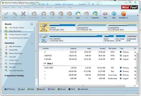 Tool partition wizard