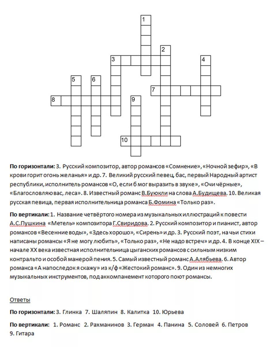 Кроссворд на тему россия 10 слов. Музыкальный кроссворд с вопросами. Кроссворд по Музыке с ответами. Кромсвордьна тему русские романсы. Кроссворд на тему русские романсы.