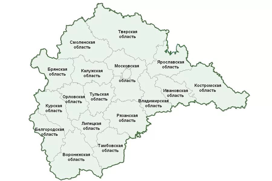 Области центральной россии на карте. ЦФО центр федерального округа. Центральный федеральный округ районы. Центральный федеральный округ и Центральный экономический район. ЦФО экономические районы.