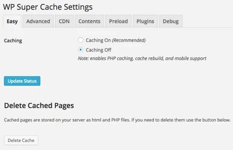 Setup cache