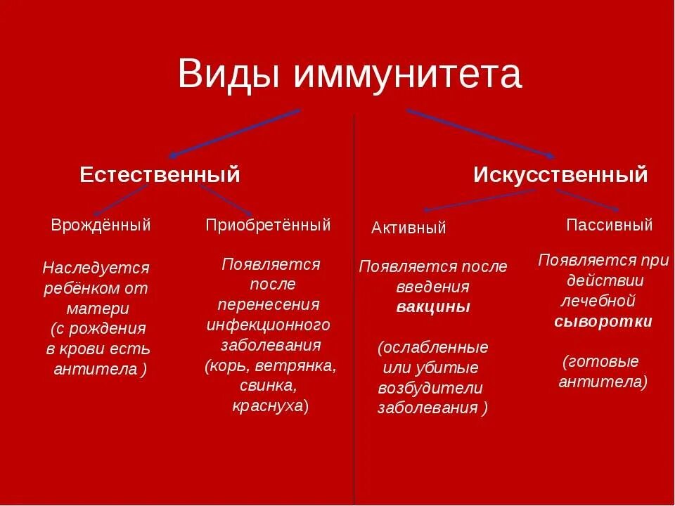 Иммунитет понятие и его значение. Виды иммунитета таблица. виды иммунитета естественный искусственный. какой вид иммунитета является активным. типы иммунитета схема.