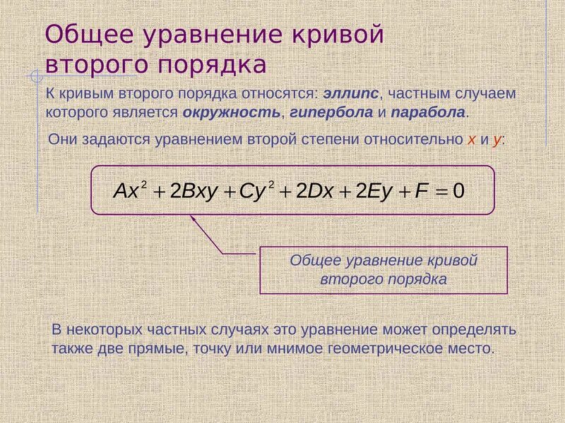Общее уравнение 2 порядка. Общее уравнение кривой второго порядка. Канонические уравнения кривых 2го порядка. Кривые 2 порядка общее уравнение. Уравнения линий второго порядка на плоскости.